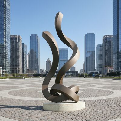 Ręcznie rzeźbiona wstążka ze stali nierdzewnej, która pokazuje ruch w metalu