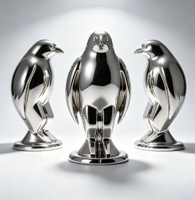 Oryginalny projekt Pinguin Bird Animal Metal Sculpture ze stali nierdzewnej Niestandardowe rozmiary i kolory z trwałym wypolerowanym wykończeniem dla miejsc publicznych
