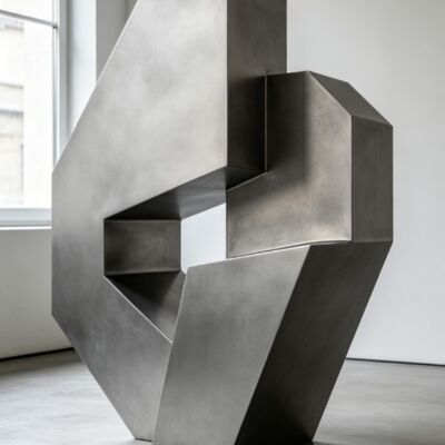 Dobra cena. Oryginalny projekt geometryczny abstrakcyjny dekoracyjny metalowy posąg ze stali nierdzewnej niestandardowy posąg architektura zewnętrzna w Internecie