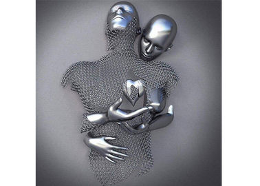 Dobra cena. Figuratywna rzeźba ze stali nierdzewnej Love Ss Sculpture Contemporary Wall Art w Internecie