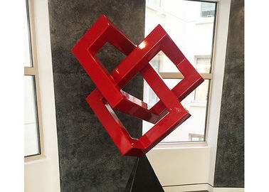 Dobra cena. Czerwona Malowana Metalowa Rzeźba Nowoczesna Sztuka Geometryczna Rzeźba Do Dekoracji w Internecie