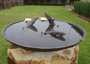 Dobra cena. Antique Cast Metal Fish Brązowy posąg Miska Fontanna z wodą Metalowe rzeźby z trawnika w Internecie
