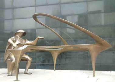 Dekoracja Sztuka współczesna Dekoracja Statua pianisty Niestandardowa brązowa rzeźba pianisty