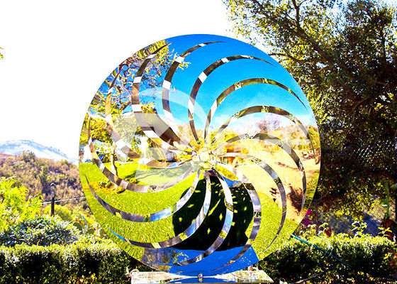 ODM Mirror Polished Garden Windmill Art Sculptures ze stali nierdzewnej
