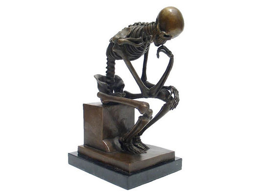 Dobra cena. Naturalna wielkość Antyczna zachodnia brązowa statua siedzącego mężczyzny w Internecie
