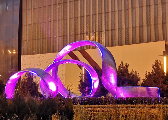 Dobra cena. OEM Outdoor Light Ribbon Abstrakcyjna rzeźba ze stali nierdzewnej w Internecie
